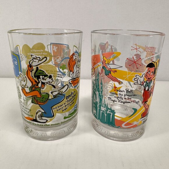 2 Vintage McDonalds Walt Disney World 100 Years Of Magic Cups Goofy Dumbo - Picture 1 of 6